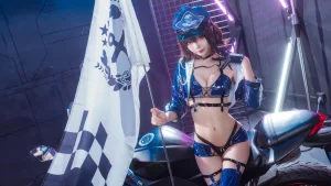 《碧蓝航线 巴尔的摩&信浓 赛车女郎》｜艾西Aiwest&喜欢爱理吗 · 47张写真