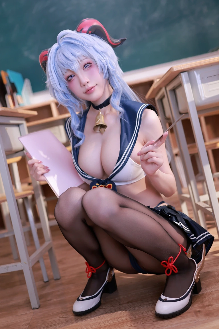 《25.2月补偿赠品 甘雨水手服》｜水淼Aqua · 50张写真