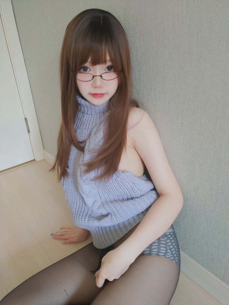 《自撮りVol.23 黑丝漏背毛衣》｜雪晴Astra · 155张写真、19 个视频