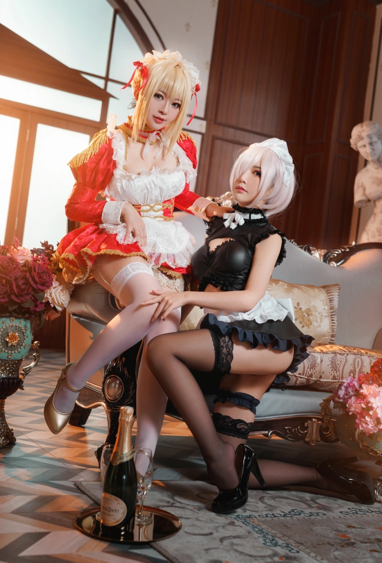 《Claudius x Kyrielight Maid》｜半半子 BANBANKO&面饼仙儿 · 22张写真