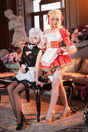 《Claudius x Kyrielight Maid》｜半半子 BANBANKO&面饼仙儿 · 22张写真