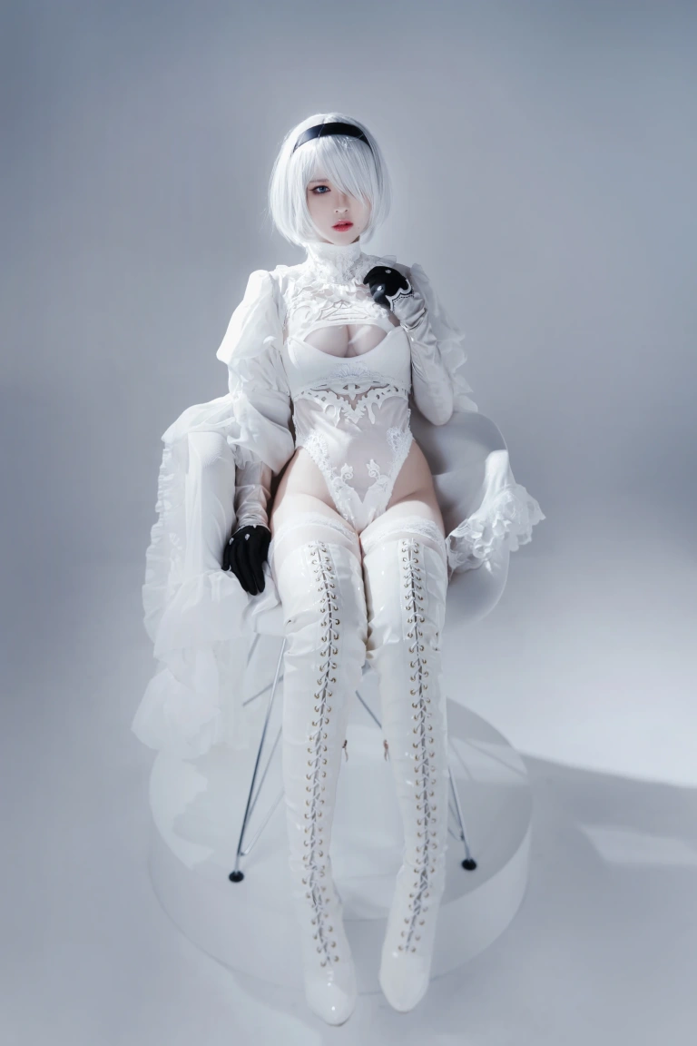 《Automataヨルハ二号B型 白いドレス》｜半半子 BANBANKO · 51张写真