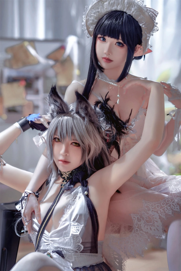 《Arknights 黑x森蚺バレエ》｜半半子 BANBANKO&面饼仙儿 · 56张写真