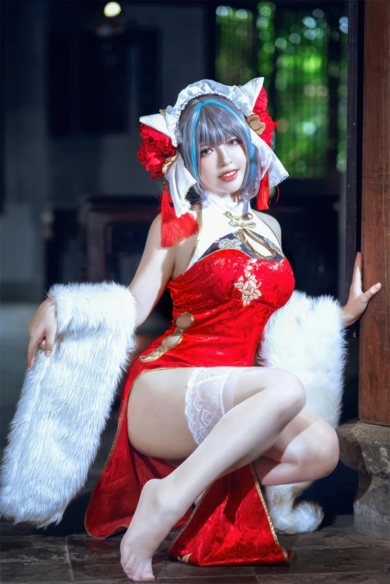 《柴郡中华娘旗袍》｜半半子 BANBANKO · 45张写真、2 个视频