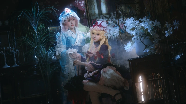 《八云紫+西行寺幽幽子》｜花柒Hana&肃雨雨雨 · 16张写真