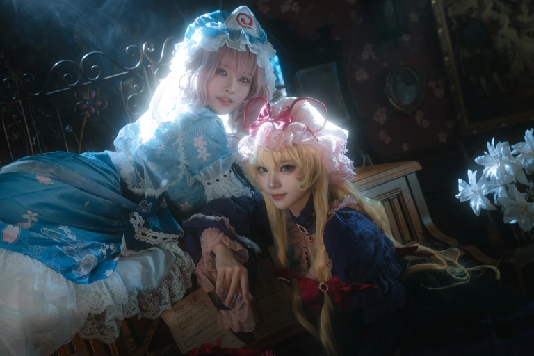 《八云紫+西行寺幽幽子》｜花柒Hana&肃雨雨雨 · 16张写真