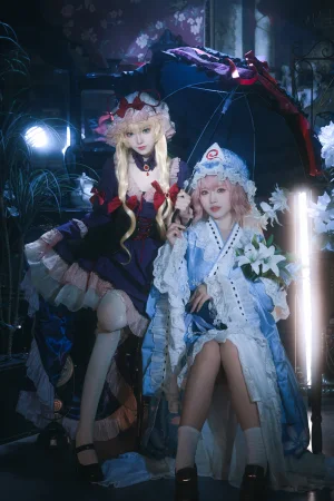 《八云紫+西行寺幽幽子》｜花柒Hana&肃雨雨雨 · 16张写真