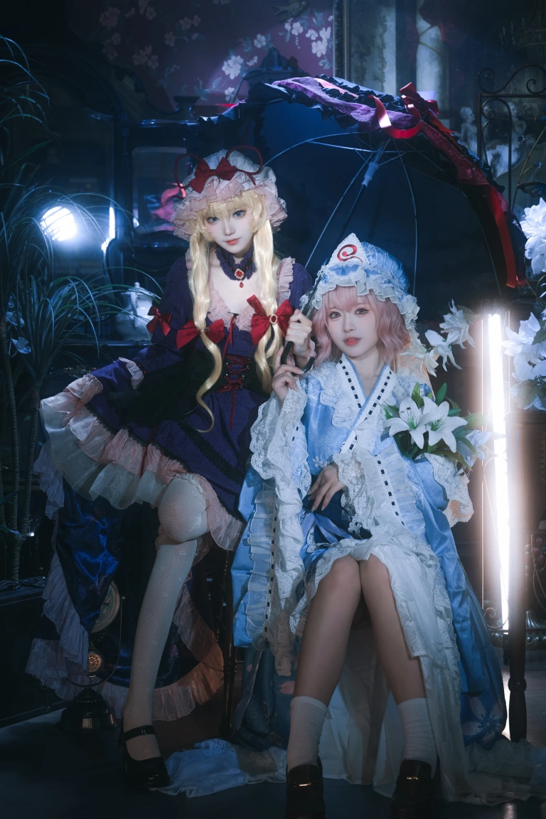 《八云紫+西行寺幽幽子》｜花柒Hana&肃雨雨雨 · 16张写真