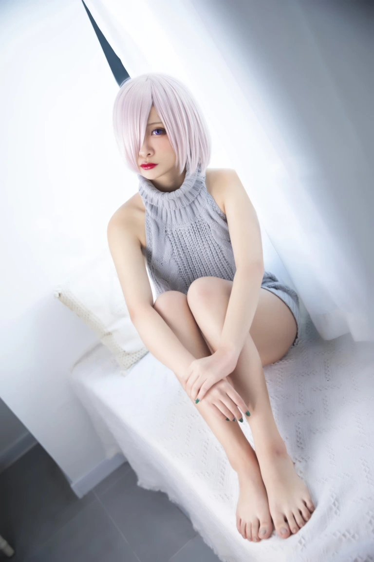 《玛修露背毛衣》｜洛璃LoLiSAMA · 23张写真