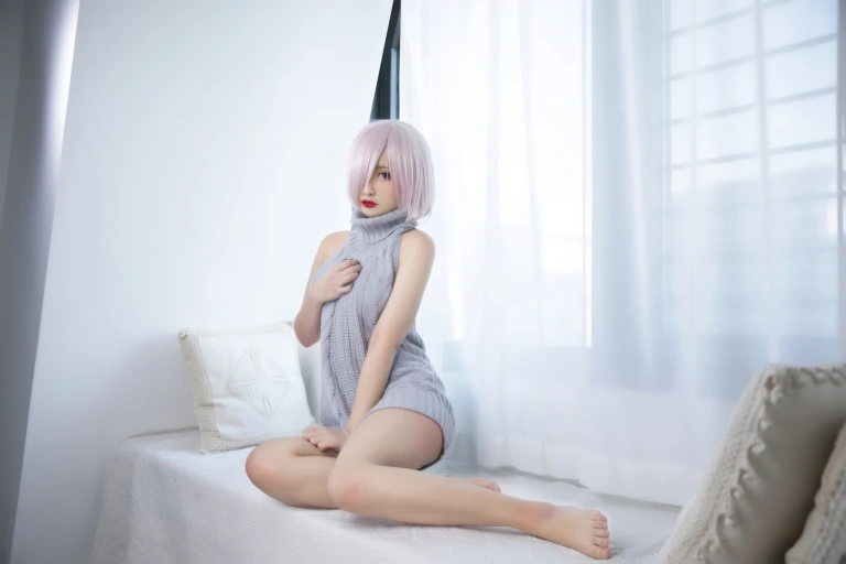 《玛修露背毛衣》｜洛璃LoLiSAMA · 23张写真