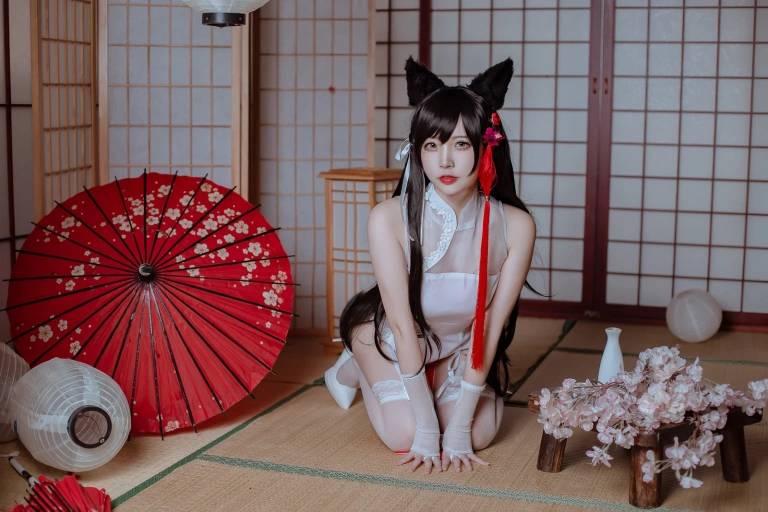 《犬之眷 碧蓝爱宕旗袍》｜二佐Nisa · 18张写真