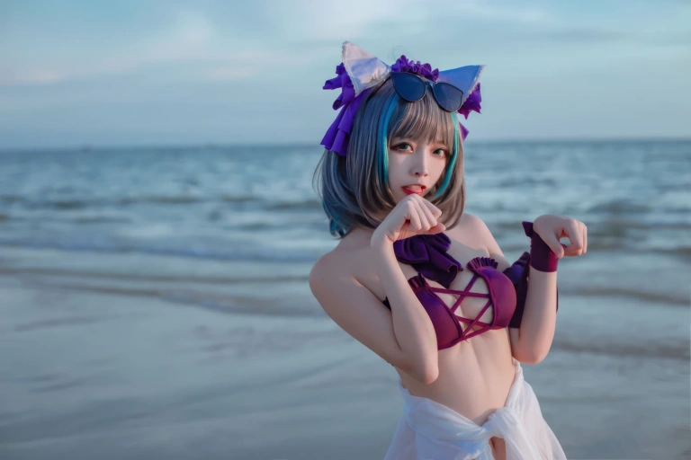 《碧蓝航线 柴郡泳装》｜二佐Nisa · 30张写真