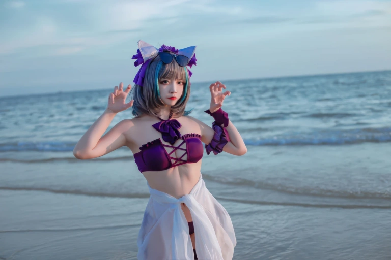 《碧蓝航线 柴郡泳装》｜二佐Nisa · 30张写真
