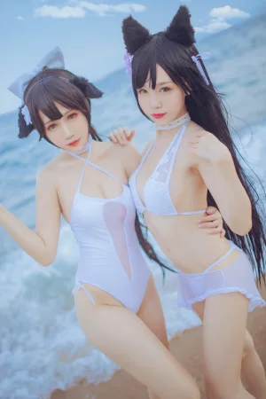 《獒犬海边泳装》｜不呆猫&抖娘 · 41张写真