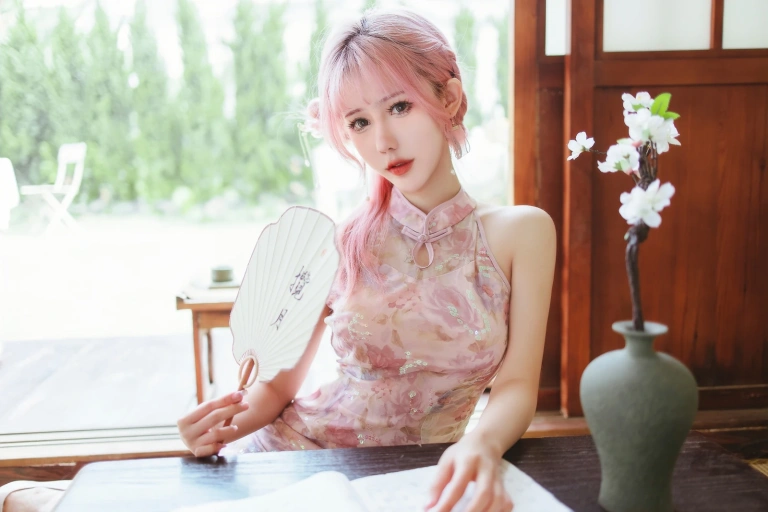 《粉色旗袍》｜仙女月 · 20张写真