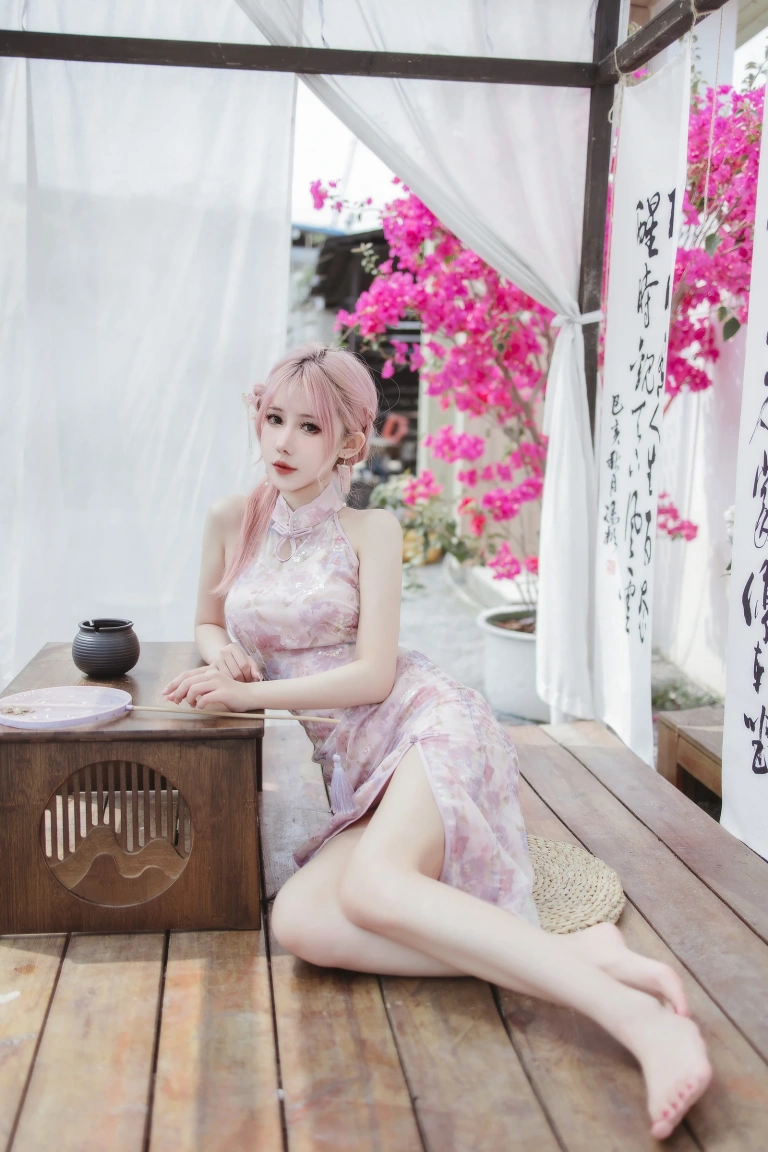 《粉色旗袍》｜仙女月 · 20张写真