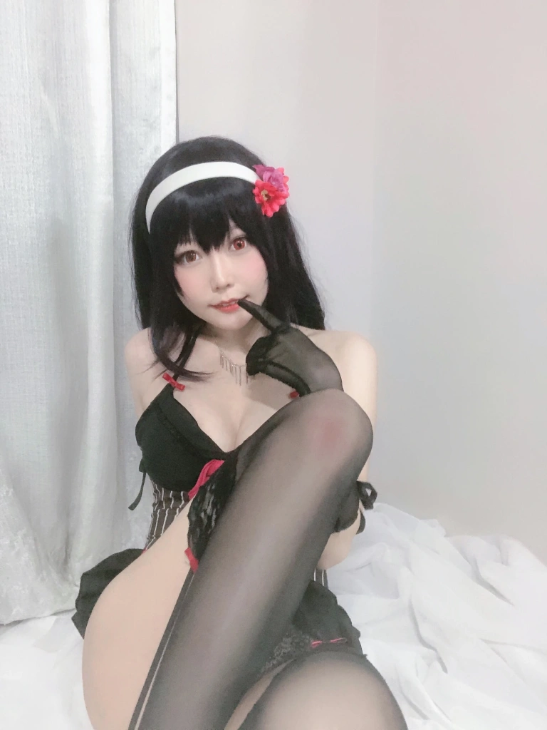《诗羽学姐睡衣 自拍》｜香草喵露露 · 45张写真
