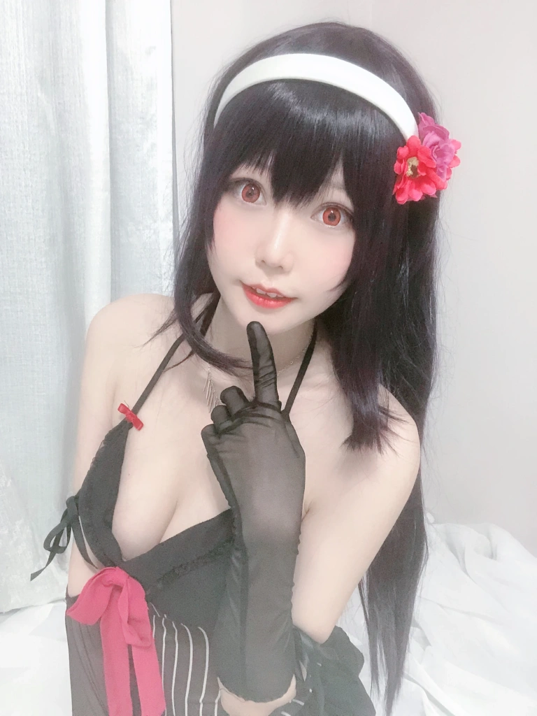 《诗羽学姐睡衣 自拍》｜香草喵露露 · 45张写真