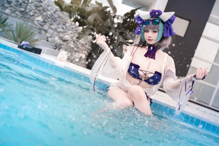 《柴郡泳装》｜贞子蜜桃 · 60张写真、1 个视频