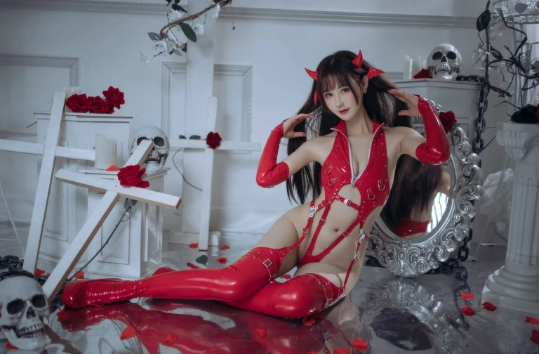《红色胶衣小恶魔》｜羽生三未 · 65张写真、3 个视频