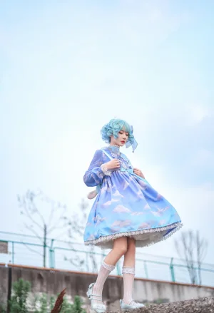 《Lolita蓝裙》｜阿包也是兔娘 · 9张写真