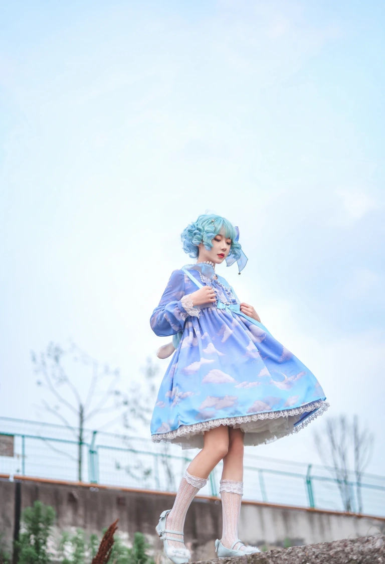 《Lolita蓝裙》｜阿包也是兔娘 · 9张写真