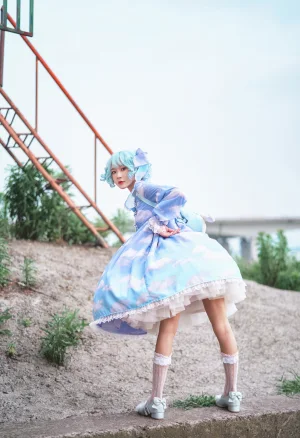 《Lolita蓝裙》｜阿包也是兔娘 · 9张写真