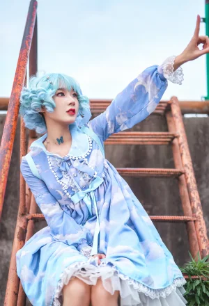 《Lolita蓝裙》｜阿包也是兔娘 · 9张写真