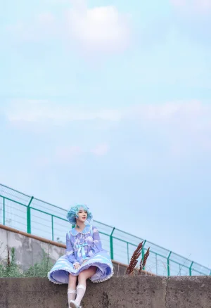 《Lolita蓝裙》｜阿包也是兔娘 · 9张写真