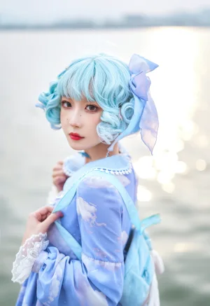 《Lolita蓝裙》｜阿包也是兔娘 · 9张写真