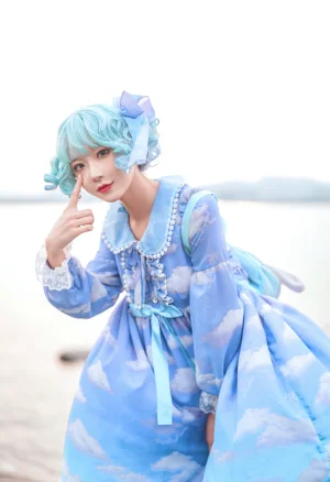《Lolita蓝裙》｜阿包也是兔娘 · 9张写真