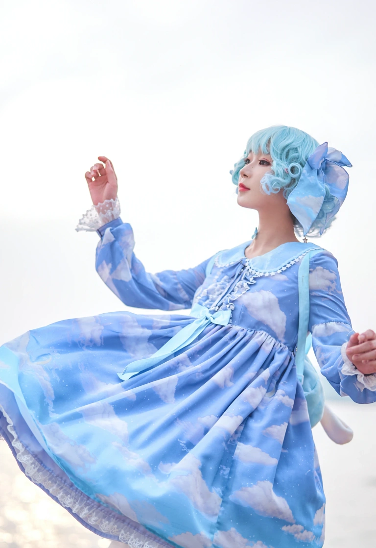 《Lolita蓝裙》｜阿包也是兔娘 · 9张写真