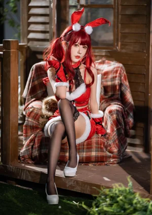 《红色圣诞兔》｜仙女月 · 32张写真