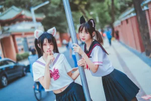 《JK百合2》｜桜桃喵&疯猫ss · 33张写真