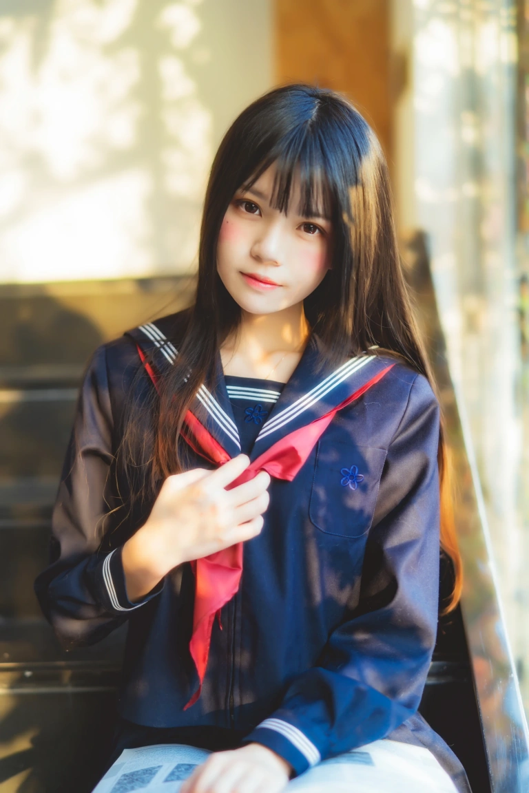 《小少女 黑色水手服》｜桜桃喵 · 50张写真