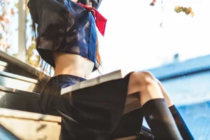 《小少女 黑色水手服》｜桜桃喵 · 50张写真