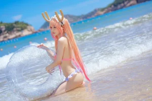 《10月舰长图 龙女仆泳装》｜阿包也是兔娘 · 23张写真