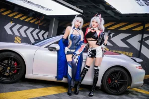 《碧蓝航线 欧根&企业 赛车女郎》｜瓜希酱&Momoko葵葵 · 58张写真