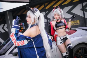 《碧蓝航线 欧根&企业 赛车女郎》｜瓜希酱&Momoko葵葵 · 58张写真