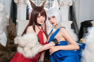 《碧蓝航线赤城&加贺 礼服》｜瓜希酱&Momoko葵葵 · 46张写真