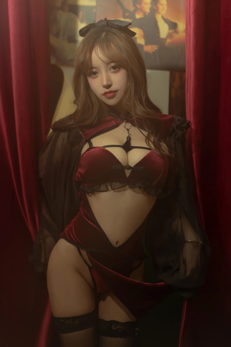 《红丝绒旗袍》｜过期米线线喵 · 53张写真