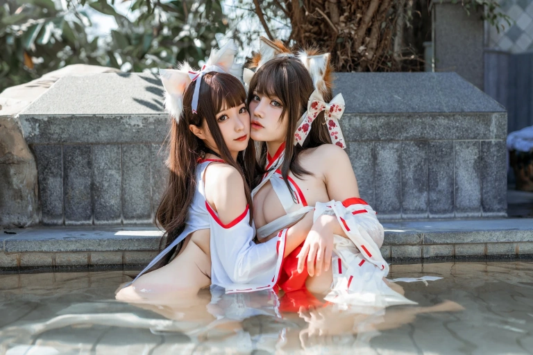 《蠢沫沫&一笑芳香沁 双人狐》｜蠢沫沫 · 50张写真
