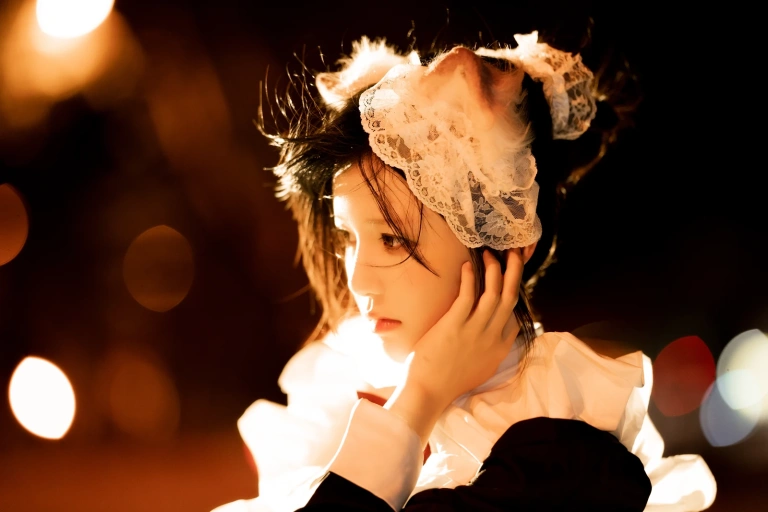 《长裙妹抖（夜）》｜桜桃喵 · 19张写真