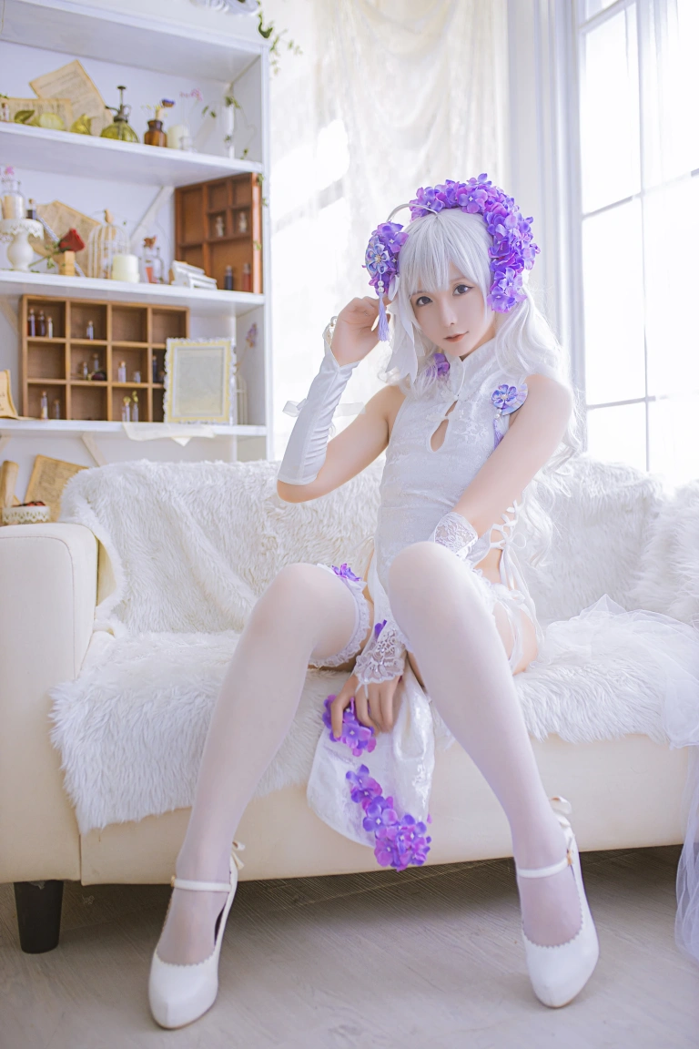 《《花鸟风月》 花与旗袍 白》｜星之迟迟 · 20张写真
