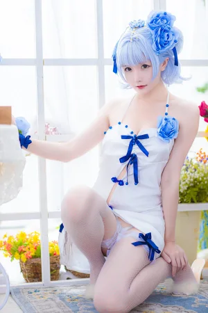 《《花鸟风月》 花与旗袍 蓝》｜星之迟迟 · 20张写真