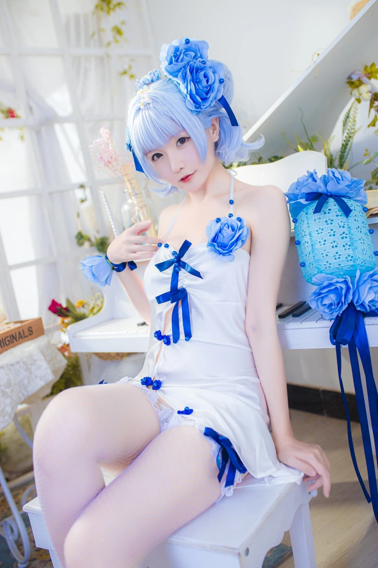 《《花鸟风月》 花与旗袍 蓝》｜星之迟迟 · 20张写真