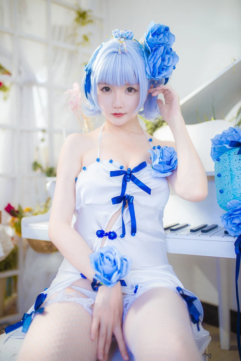 《《花鸟风月》 花与旗袍 蓝》｜星之迟迟 · 20张写真