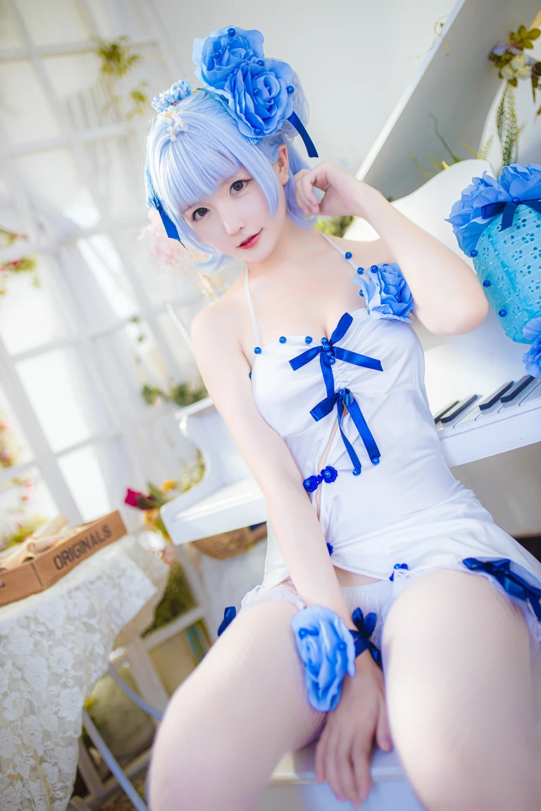 《《花鸟风月》 花与旗袍 蓝》｜星之迟迟 · 20张写真