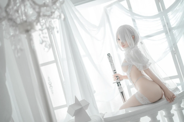《2B 白婚纱》｜蠢沫沫 · 59张写真