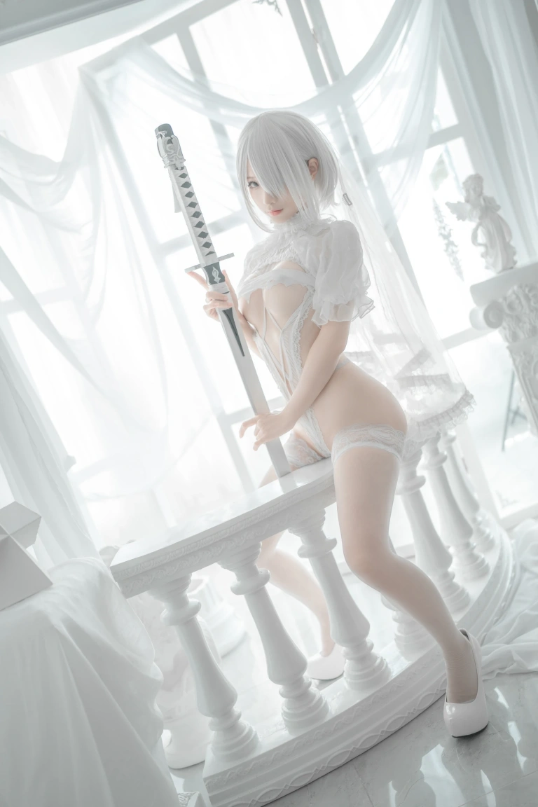 《2B 白婚纱》｜蠢沫沫 · 59张写真